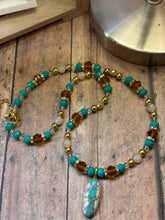 Load image into Gallery viewer, TEAL OVAL Necklace (NE09) 22-24&quot;
