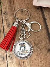 Load image into Gallery viewer, FOOTBALL MOM Keychain (K000-49)
