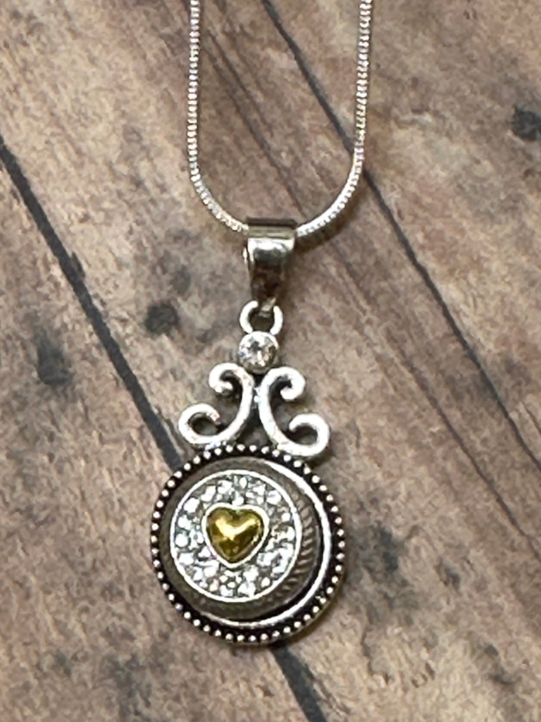 RHINESTONE HEART Snap Necklace (22