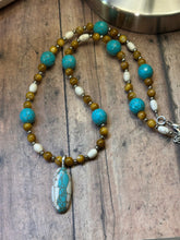 Load image into Gallery viewer, TEAL OVAL Necklace (NE09) 22-24&quot;

