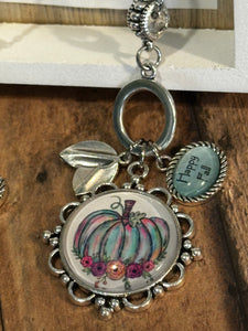 FALL PUMPKIN Charm Necklace (C133) 24"