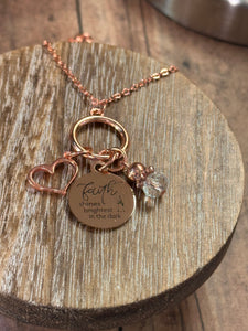 FAITH SHINES BRIGHT Necklace (NC08) 22"