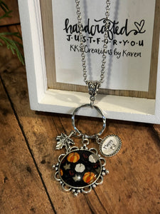 FALL PUMPKIN Charm Necklace (C135) 24"