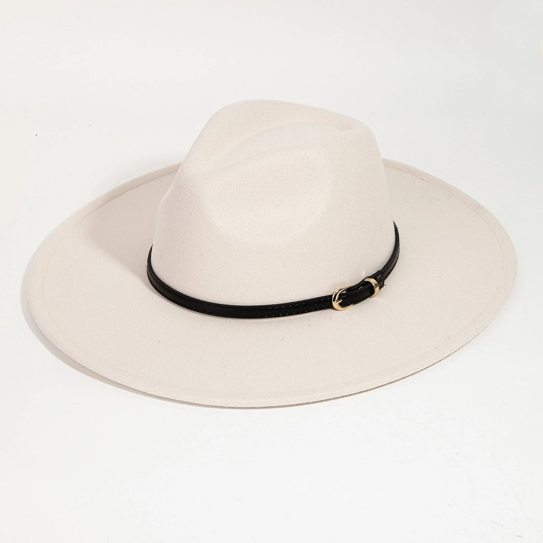 FAUX LEATHER BELT STRAP FEDORA (FH01)