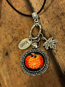 FALL PUMPKIN Charm Necklace (C47) 18-20"