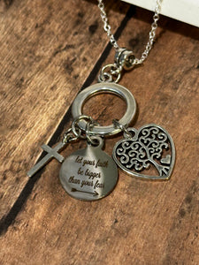 FAITH BIGGER THAN FEAR Charm Necklace (NC05)