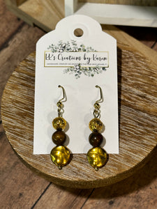 BROWN TIGER EYE-LIKE Earrings (NE70-E)