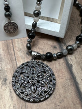 Load image into Gallery viewer, BLACK MEDALLION Necklace (NE89-N)
