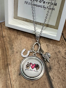 PEACE LOVE HORSES Necklace (C130) 24"