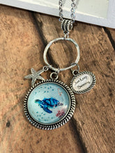 Load image into Gallery viewer, JUST KEEP SWIMMING/TURTLE Necklace (C69) 24&quot;
