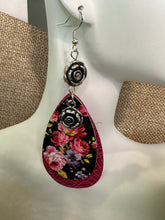 Load image into Gallery viewer, FAUX Leather Floral Earrings
