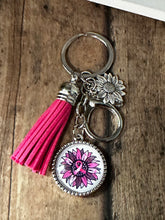 Load image into Gallery viewer, PINK RIBBON SUNFLOWER Keychain (K000-52)
