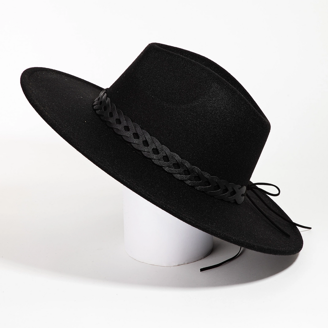 BRAIDED STRAP FEDORA HAT (FH05)