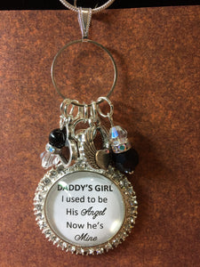 DADDY'S GIRL/ANGEL Rhinestone Pendant Necklace (N08)