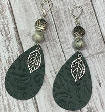 Load image into Gallery viewer, FAUX Leather Black Earrings (EA001)
