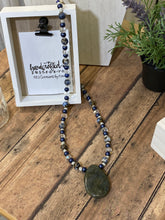 Load image into Gallery viewer, GREEN STONE Necklace &amp; Earrings Set (NE035)
