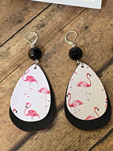 Load image into Gallery viewer, FAUX Leather Flamingo Earrings (EA0051)

