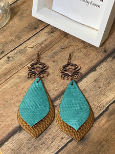 FAUX Leather Crab Earrings (EA0058)