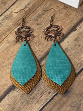 Load image into Gallery viewer, FAUX Leather Crab Earrings (EA0058)
