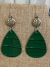 Load image into Gallery viewer, FAUX Leather Green Earrings (EA0061)
