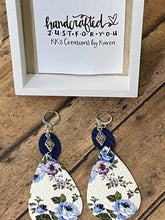 Load image into Gallery viewer, FAUX Leather Floral Earrings (EA0064)
