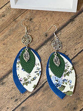 Load image into Gallery viewer, FAUX Leather Floral Earrings
