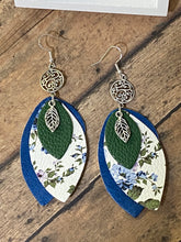 Load image into Gallery viewer, FAUX Leather Floral Earrings
