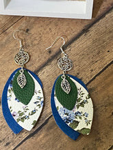 Load image into Gallery viewer, FAUX Leather Floral Earrings
