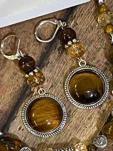 TIGER'S EYE Earrings (NE084-E)