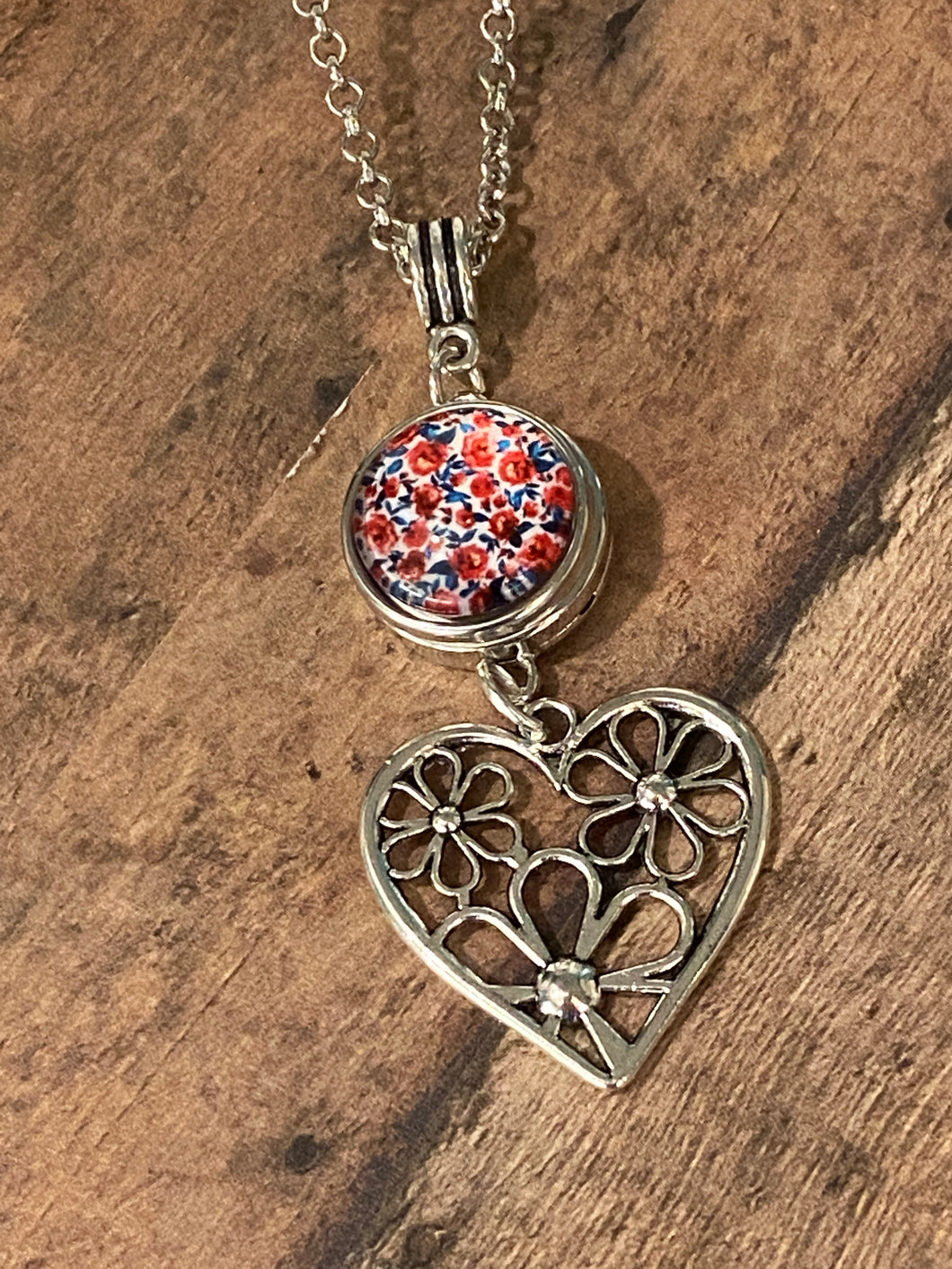 HEART & FLOWERS Snap Necklace (S10) 24