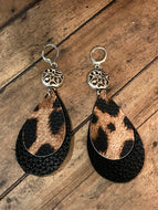 FAUX Leather Animal Print Earrings