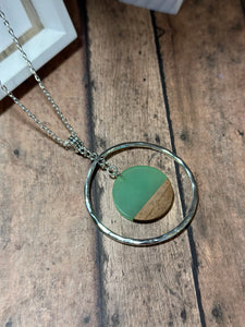 SILVER/WOOD & RESIN Necklace