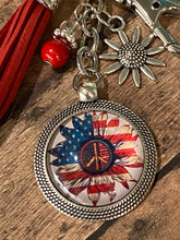 Load image into Gallery viewer, SUNFLOWER Red, White &amp; Blue Keychain (K000-01)
