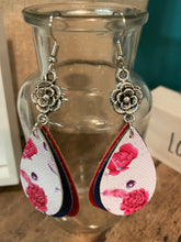 Load image into Gallery viewer, FAUX Leather Floral Earrings
