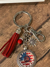 Load image into Gallery viewer, SUNFLOWER Red, White &amp; Blue Keychain (K000-01)
