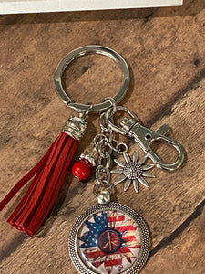 SUNFLOWER Red, White & Blue Keychain (K000-01)