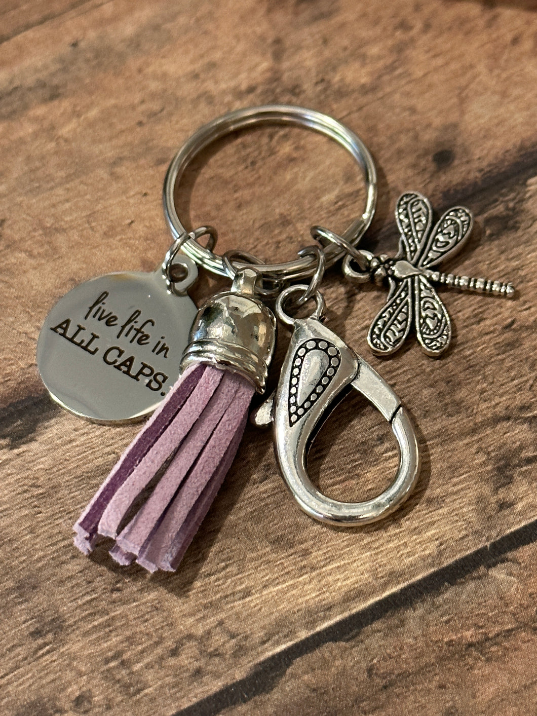 LIVE LIFE IN ALL CAPS Purse Charm (P11)