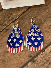 Load image into Gallery viewer, FAUX Leather Stars &amp; Stripes Earrings (EAR50-12)
