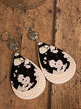Load image into Gallery viewer, FAUX Leather Floral Earrings

