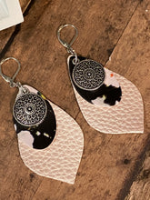 Load image into Gallery viewer, FAUX Leather Floral Earrings
