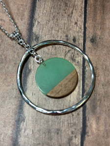 SILVER/WOOD & RESIN Necklace