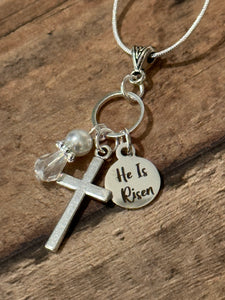 CROSS/HE IS RISEN Necklace (N50) 20-22"