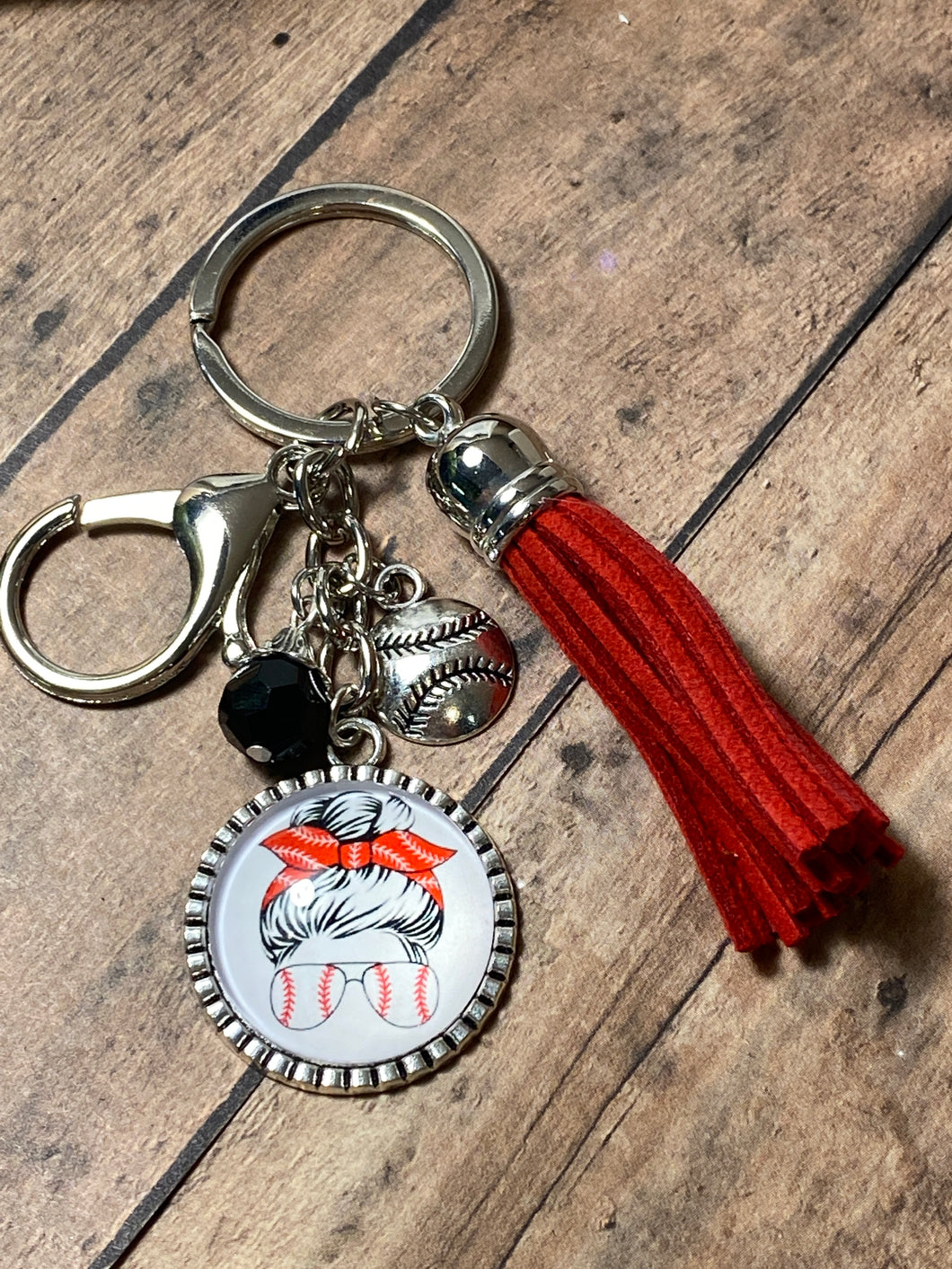 MESSY BUN BASEBALL Keychain (K000-30)